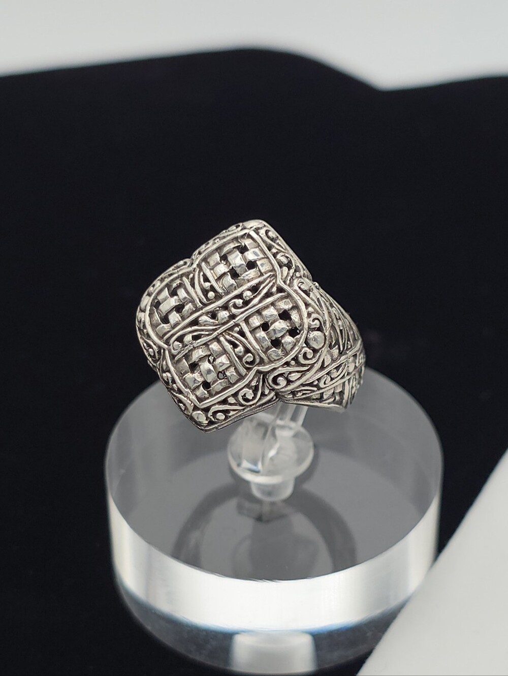 Vintage Sarda 925 Sterling Silver Balinese Woven Statement Ring Boho Bali Boho 6
